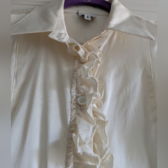 Armani Ivory Ruffle Blouse - Picture 2 of 6